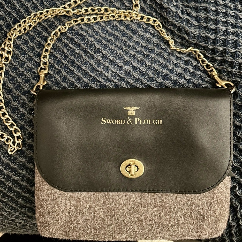 Black and grey crossbody purse, used but in great condition